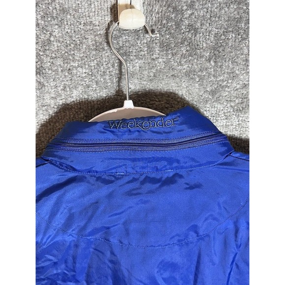 Weekender Casual Lifestyle Packable Windbreaker Jacket Coat Mens Size Large Blue - Picture 14 of 16